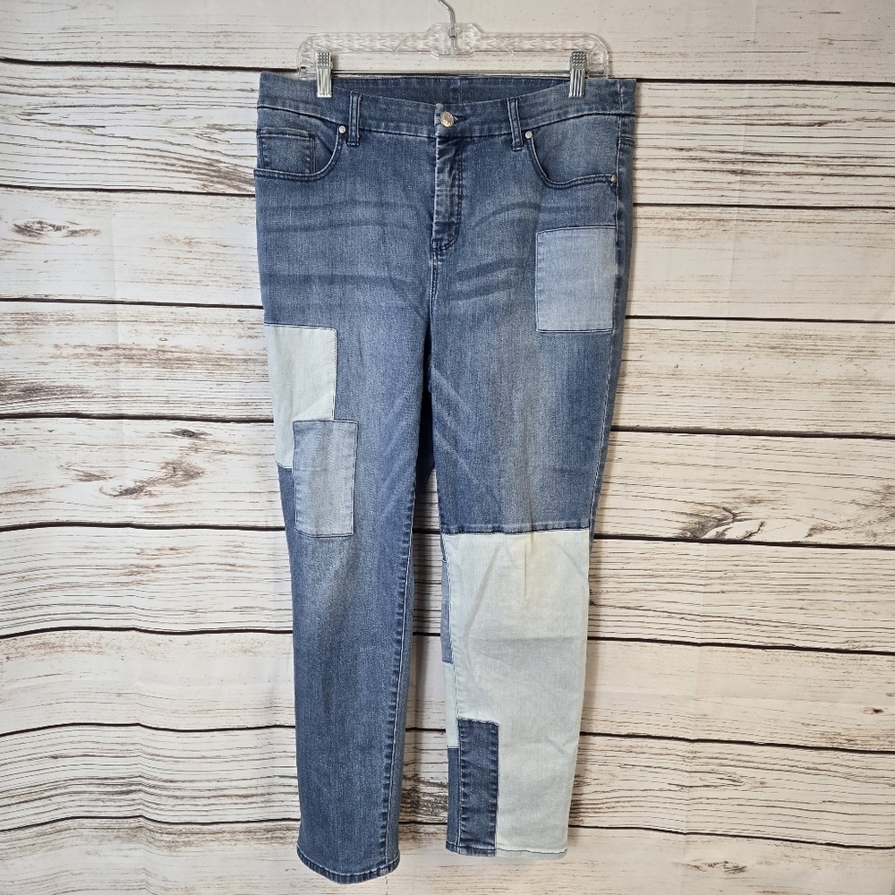 Chico's So-Slimming Patchwork Girlfriend Ankle Je… - image 5